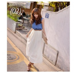 新款韓版連衣裙(單色牛仔藍+白色)**x152090931 J-10964