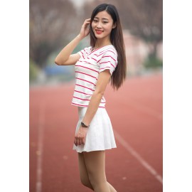 學院風A高腰修身顯瘦百褶裙網球裙半身短裙褲(白色)(XS) J-12894