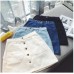 韓國東大門排口牛仔裙時髦大口袋A字高腰牛仔短裙(白色)(XL) J-13058